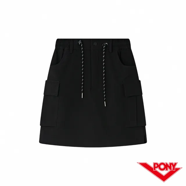 【PONY】個性彈力大口袋短裙  透氣材質 女服飾 女性-兩色(悠閒膝上女短裙)