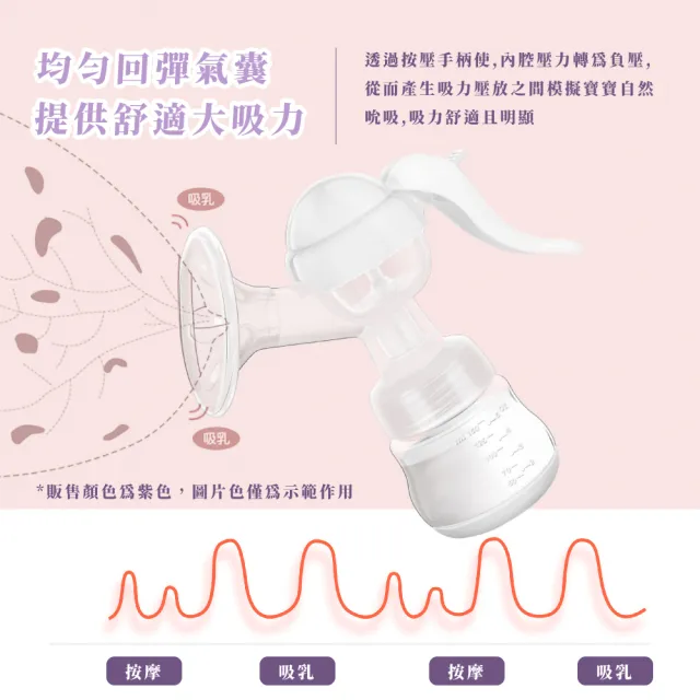 【媽咪必備】手動式好服貼柔軟吸乳器(食品級 兩檔調節 奶嘴 嬰兒寶寶 奶瓶 擠乳器 母嬰用品 月子中心)