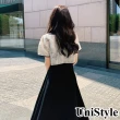 【UniStyle】2件套裝短袖盤扣上衣吊帶連身裙 韓系復古 水墨花設計 女 ZM177-2396(圖片色)
