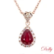 【DOLLY】18K金 緬甸紅寶石玫瑰金鑽石項鍊