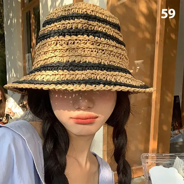【SeasonsBikini】春夏百搭防曬編織草帽(草帽摺疊空頂)