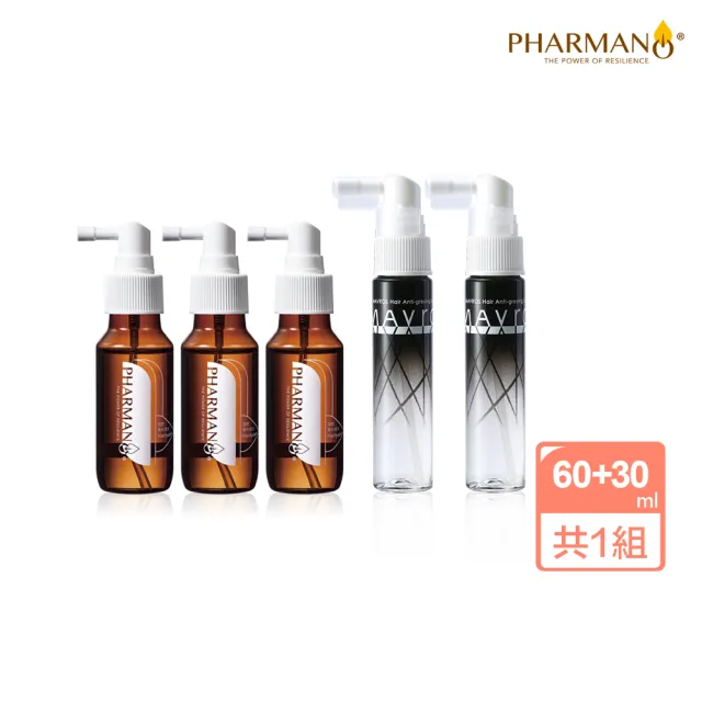 【PHARMANO 髮蔓濃】激黑肌本組(氧髮露/養髮液60mlx3入+黑髮精萃露30mlx2入)