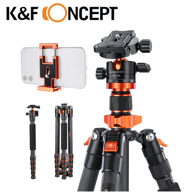 【K&F Concept】快速者 碳纖維三腳架 單腳架 球型雲台(KF09.093V2)