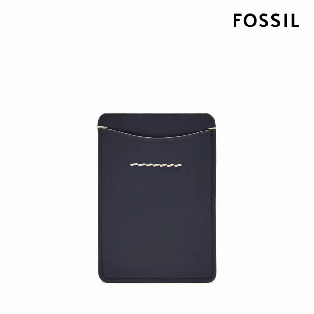 【FOSSIL 官方旗艦館】Westover 真皮直式卡夾-藍色 ML4585545(禮盒組附鐵盒)