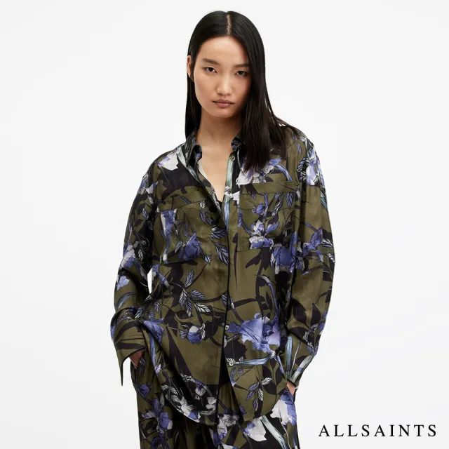 【ALLSAINTS】EVE BATU 人造絲寬鬆印花襯衫 W010PA(舒適版型)