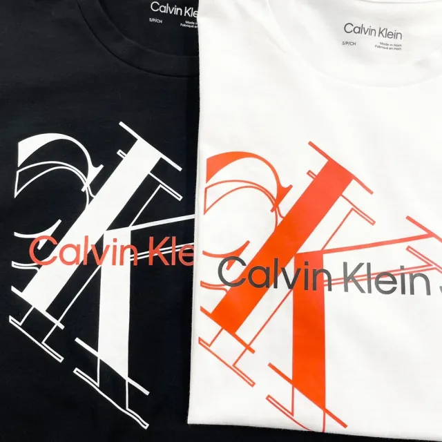 【Calvin Klein 凱文克萊】Calvin Klein 斜標logo 短T 現貨  T恤 短袖 素T CK 純棉 上衣(短袖 T恤)