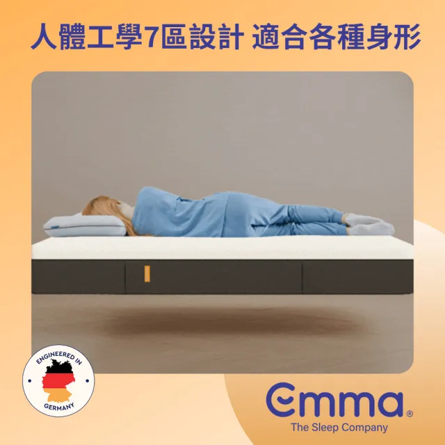 【德國Emma】Lite獨立筒床墊 贈保潔墊 標準雙人(100天試睡 高CP值專利涼感透氣記憶棉獨立筒床墊)