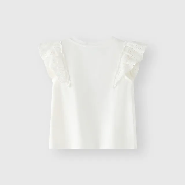 【GAP】女幼童裝 Logo印花圓領短袖T恤-白色(466634)