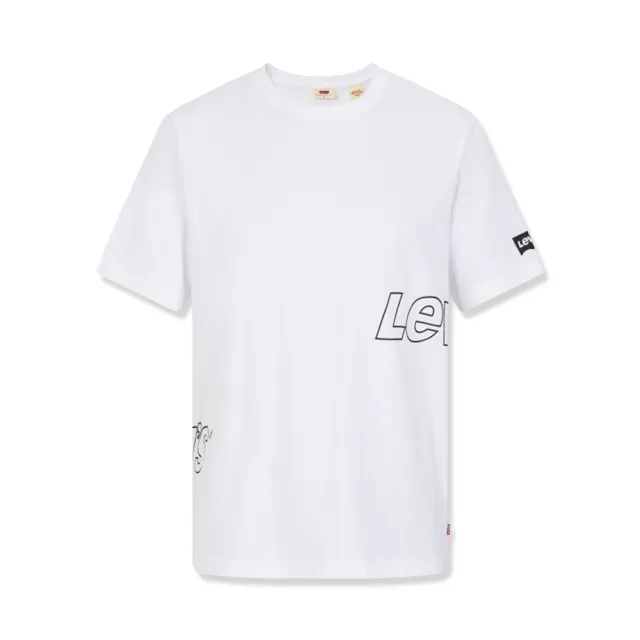 【LEVIS 官方旗艦】男女同款 側身LOGO短袖Tee / 190G舒適面料 熱賣單品 000S3-0001