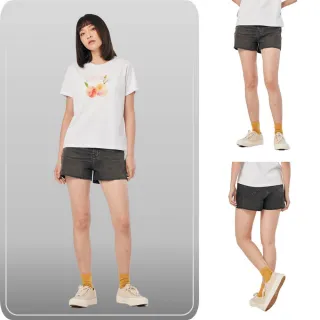 【Lee 官方旗艦】女裝 牛仔短褲 / 經典中腰 騎士黑(LL220150173)