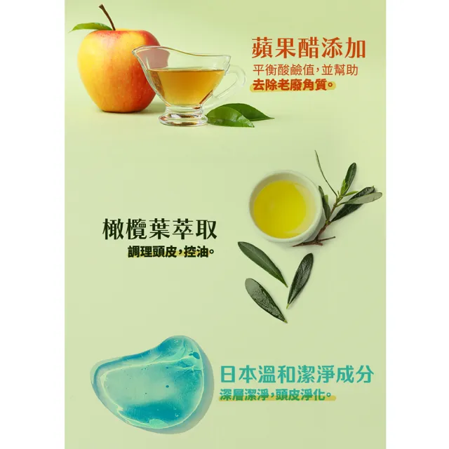 【古寶無患子】2入組蘋果髮醋頭皮淨化液240gx2(頭皮清潔/去除頭臭)