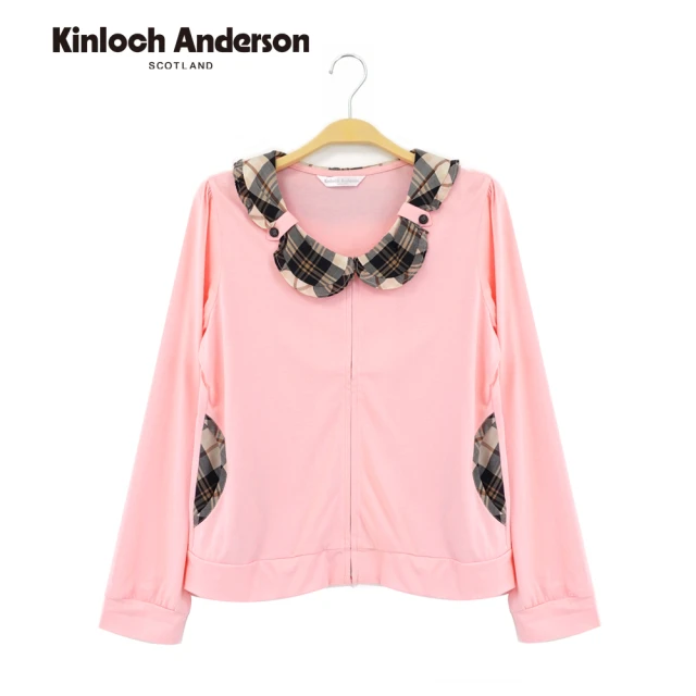 Kinloch Anderson 花領格紋薄外套 金安德森女裝(KA0585601 粉/藍)