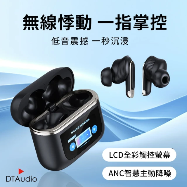 DTAudio 觸控屏雙降噪藍芽耳機(觸控螢幕 ANC ENC降噪 降噪耳機)