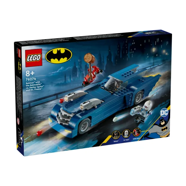 【LEGO 樂高】DC超級英雄系列 76274 蝙蝠俠駕駛蝙蝠車決戰小丑女和急凍人(DIY積木 蝙蝠俠玩具 禮物)