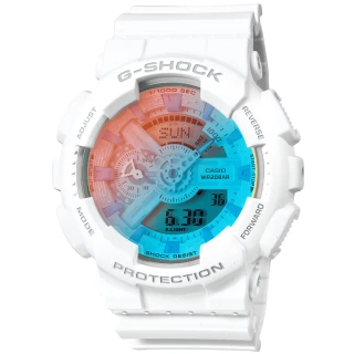 【CASIO 卡西歐】卡西歐G-SHOCK 寧靜海灘電子錶-白(日光版套組)