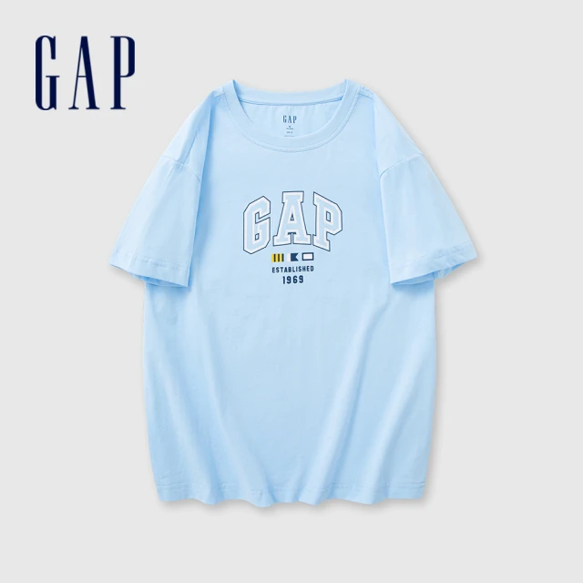 GAP 女裝 Logo方領針織背心 女友T系列-藍色(465