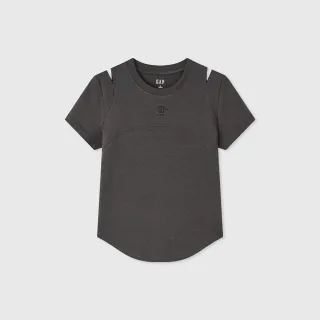 【GAP】女裝 Logo圓領短袖T恤-黑色(465325)