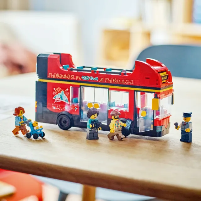 【LEGO 樂高】城市系列 60407 紅色雙層觀光巴士(交通工具 DIY積木 居家擺設 禮物)