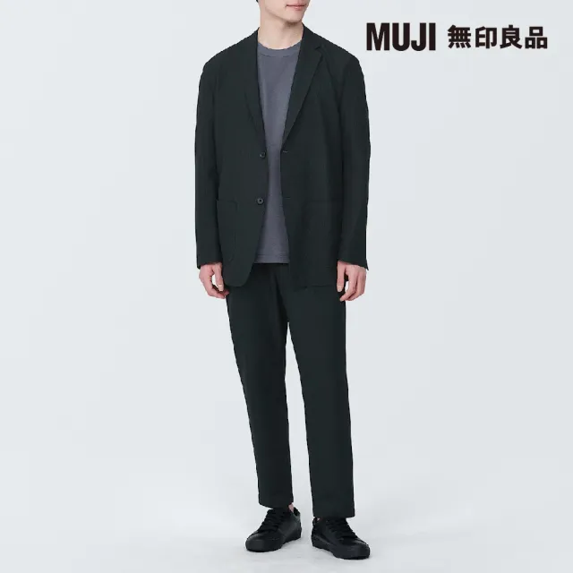 【MUJI 無印良品】男透氣彈性泡泡紗錐形褲(共3色)