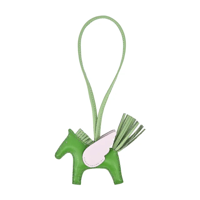 【Hermes 愛馬仕】Rodeo PM小羊皮限量小飛馬吊飾(小/酪梨綠/粉)