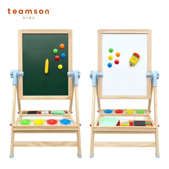 【Teamson】莫內多功能小小畫家組(畫架/畫板/兒童畫板/可直立/雙面白板黑板)