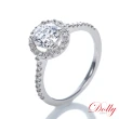 【DOLLY】1克拉 18K金求婚戒完美車工鑽石戒指(014)