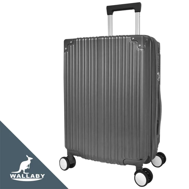 【WALLABY】復古行李箱 24吋行李箱 旅行箱 直角行李箱 拉桿箱 超大行李箱 輕量行李箱