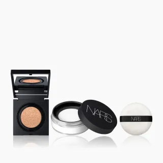 【NARS】王牌底妝必收組(超持久亮顏氣墊粉餅+裸光蜜粉/定妝蜜粉/小方盒)