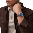 【FOSSIL 官方旗艦館】Fenmore系列經典三眼指針手錶 皮革錶帶 44MM(多款可選)