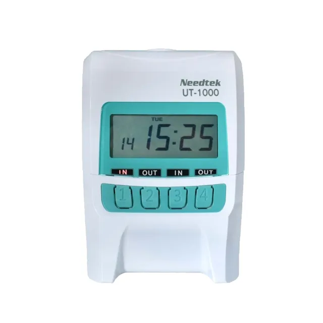 【NEEDTEK 優利達】官方直營 UT-1000 四欄位點矩陣微電腦打卡鐘(蘋果綠單機)