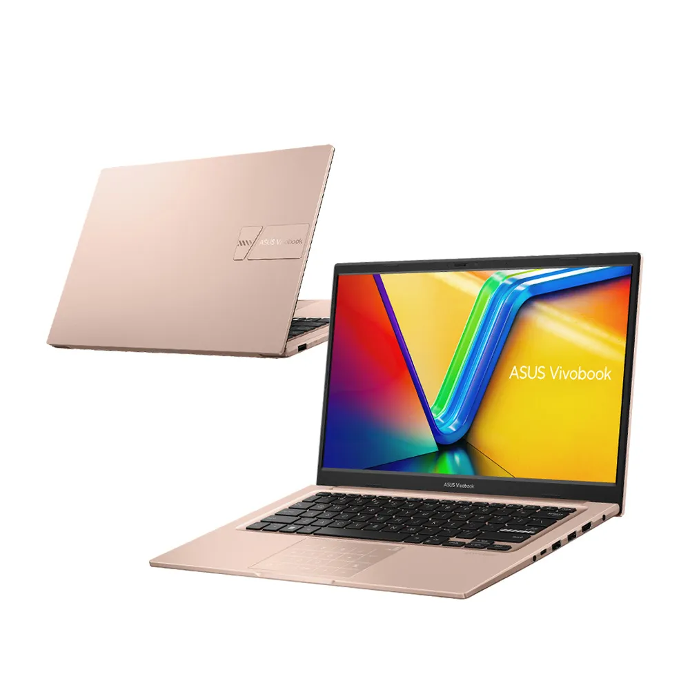 【ASUS】1TB外接SSD組★14吋13代i7輕薄16G筆電-蜜誘金(VivoBook X1404VA/i7-1355U/16G/1TB SSD/W11)