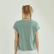 【OUWEY 歐薇】塗鴉立體珍珠純棉連袖上衣(藍色；XS-M；3242161205)