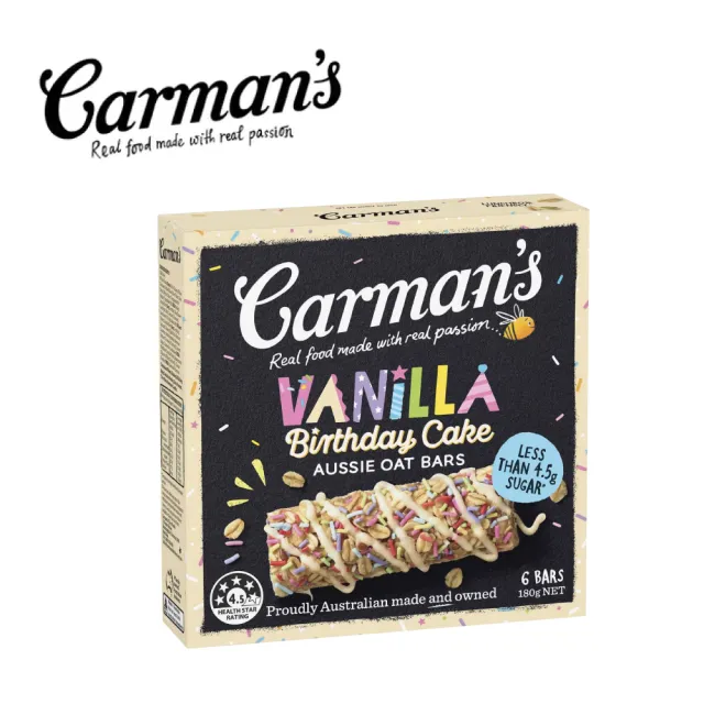 【Carman’s】生日蛋糕風味繽紛燕麥棒(6條/盒)