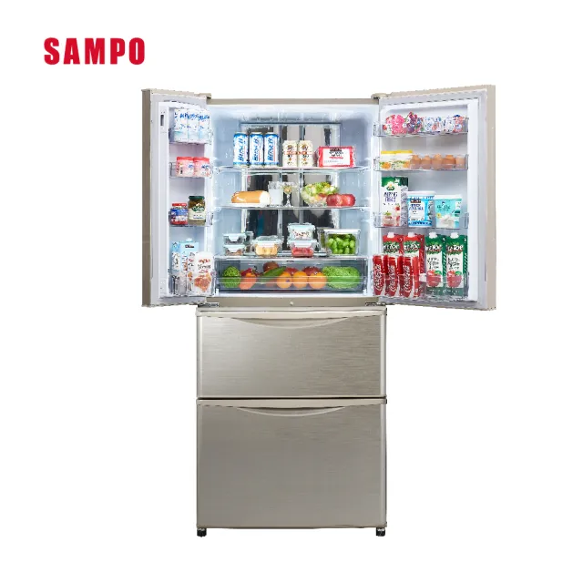 【SAMPO 聲寶】560公升一級變頻星美滿極光鈦四門冰箱(SR-C56DD-Y5/上冷藏下冷凍)