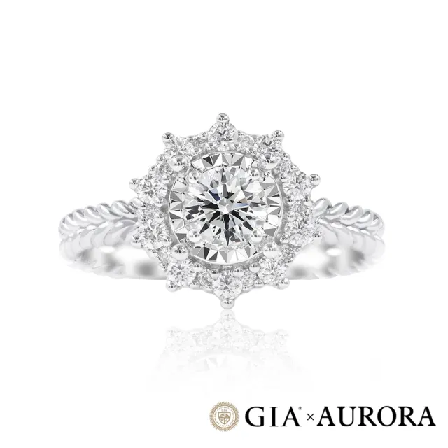 【AURORA 歐羅拉】GIA 30分F color八心八箭天然真鑽18K金鑽戒女戒婚戒 相伴