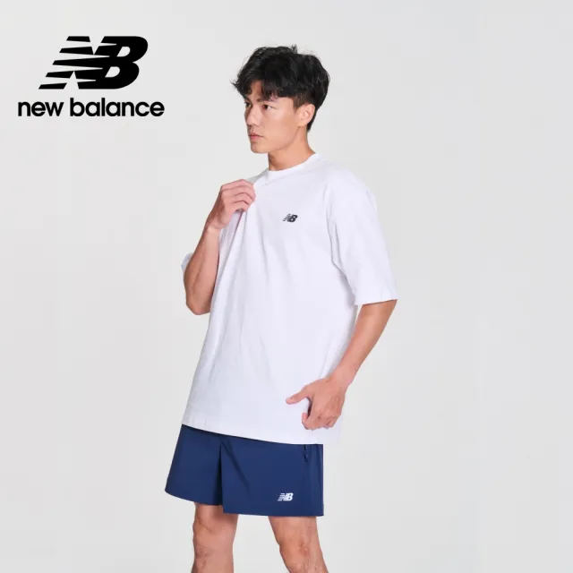 【NEW BALANCE】NB 厚磅反光標語短袖上衣_男性_白色_MT41554WT(美版 版型偏大)