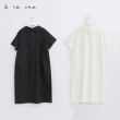 【a la sha】簡約設計領半開襟洋裝