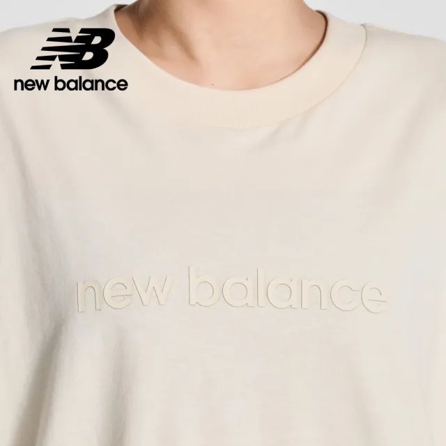 【NEW BALANCE】NB 寬鬆棉質短袖上衣_女性_杏色_WT41555LIN(美版 版型偏大)