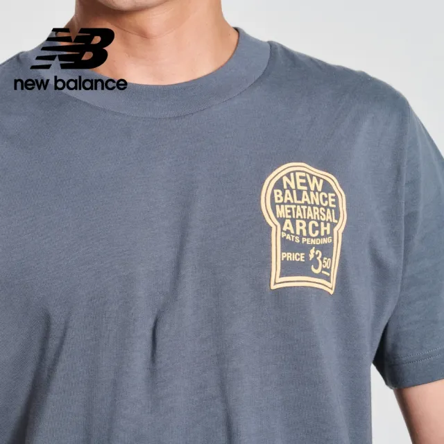 【NEW BALANCE】NB 特殊印刷插圖短袖上衣_男性_深灰色_MT41913GT(美版 版型偏大)