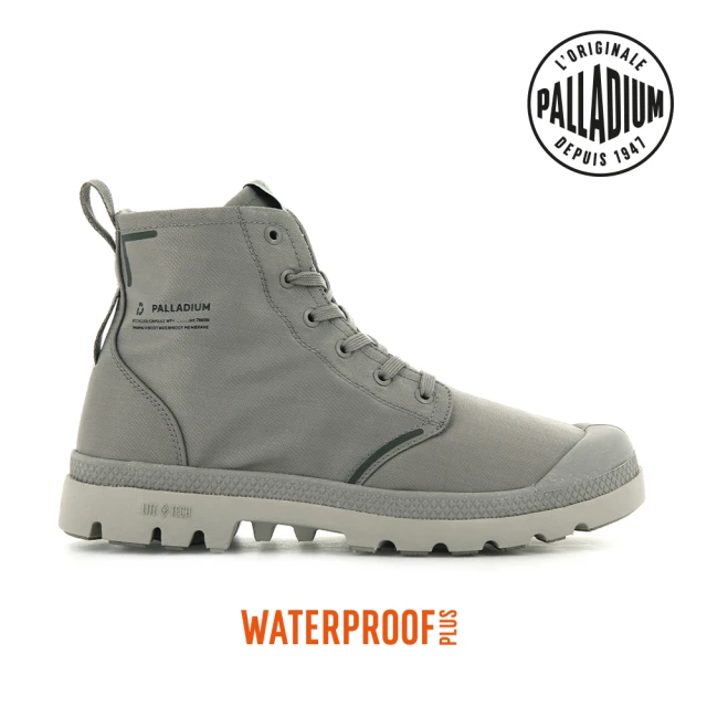 【Palladium】PAMPA LITE+ RCYCL WP+再生纖維輕量防水靴/休閒鞋-男鞋/女鞋-石頭灰(76656-070)