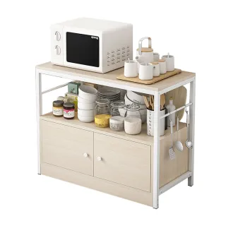 【居家cheaper】原橡木廚房帶門收納櫃(中島櫃/廚房櫃/廚房架/廚房置物架/電器架/烤箱架/微波爐架)