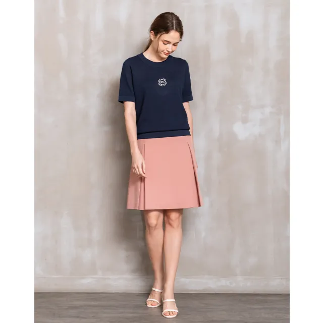 【perng yuh 芃諭名品】夏日甜俏 合褶 及膝裙(2024 SS Collection｜3A春夏系列)