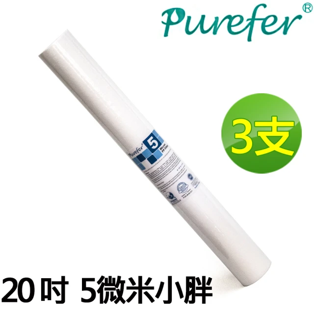 怡康 20吋大胖除氯過濾型濾心3支組 5微米PP CTO燒結