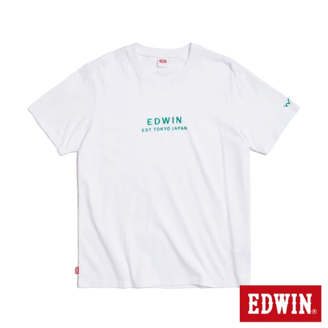 EDWIN 男裝 簡約刺繡印花短袖T恤(白色)