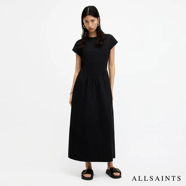 【ALLSAINTS】夏日優雅人造絲印花刺繡洋裝(多款任選)