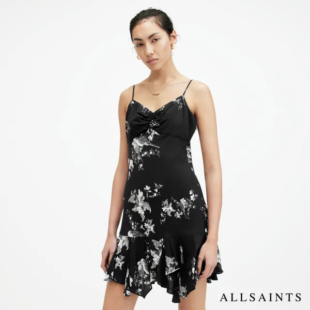 【ALLSAINTS】夏日優雅人造絲印花刺繡洋裝(多款任選)