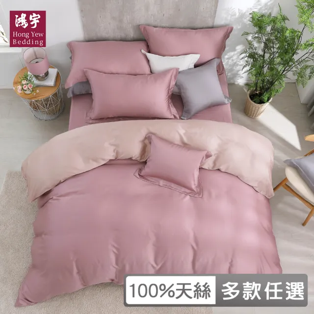 【HongYew 鴻宇】台灣製100%天絲 兩用被床包枕套組 加大 素色(多款 60支/300織)