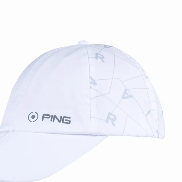 【PING】男款可折疊印花高爾夫球帽-白(GOLF/高爾夫配件/PQ24101-87)