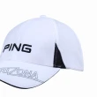 【PING】男款LOGO圖騰高爾夫球帽-附眼鏡插孔-白(GOLF/高爾夫配件/PQ24107-87)