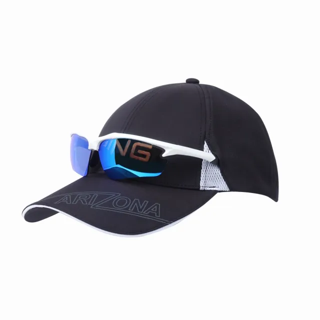 【PING】男款LOGO圖騰高爾夫球帽-附眼鏡插孔-黑(GOLF/高爾夫配件/PQ24107-88)
